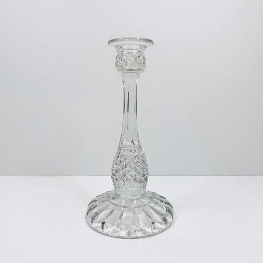 Antique tall cut crystal candle holder