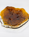 1950s LARGE KUMELA FINDLAND AMBER BRUTALIST GLASS BOWL BY KAJ BLOMQVIST