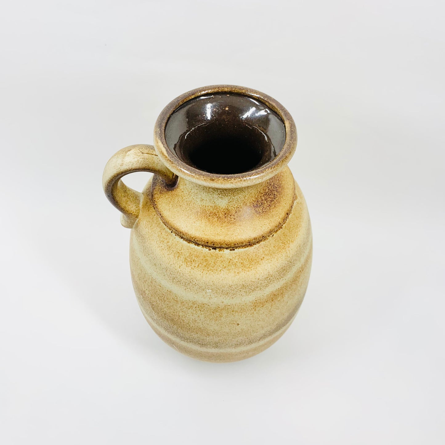 Midcentury hand made West German brown pottery jug/vase