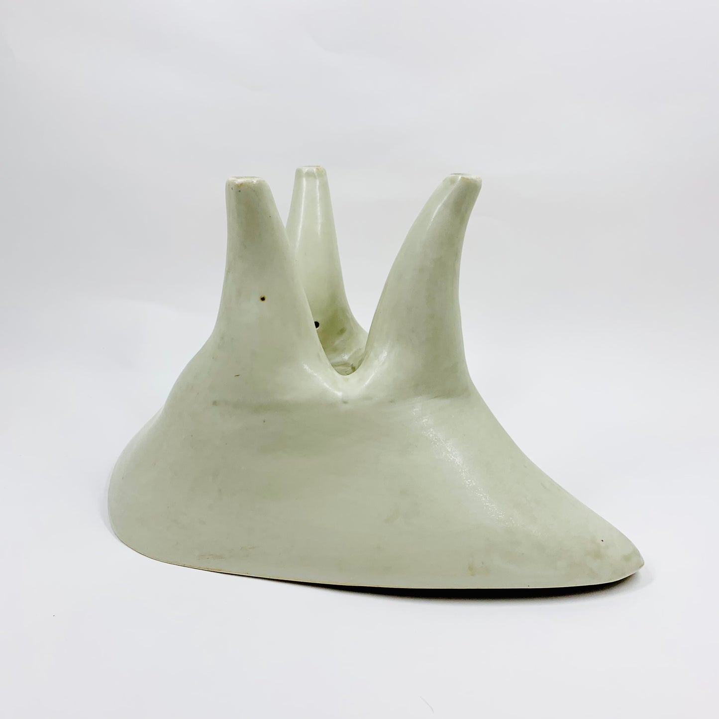 Extremely rare hand made Midcentury modernist Japanese pottery ikebana vessel