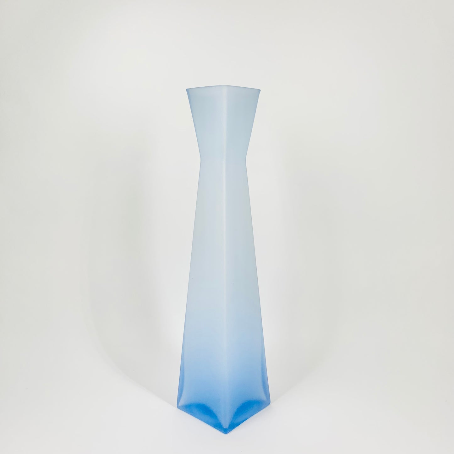 MCM hand made blue satin glass vase