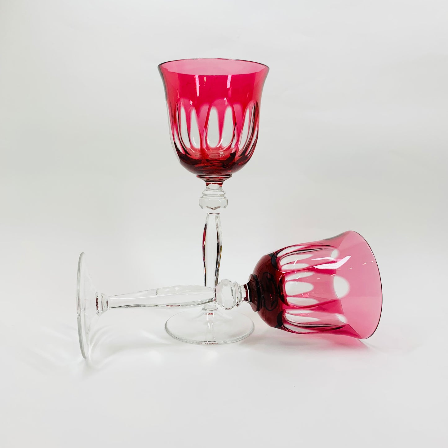 PINK CAMEO WINE GLASSES