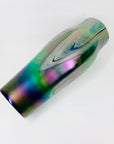 Antique Art Nouveau Kralik hand made peacock iridescent feather glass vase