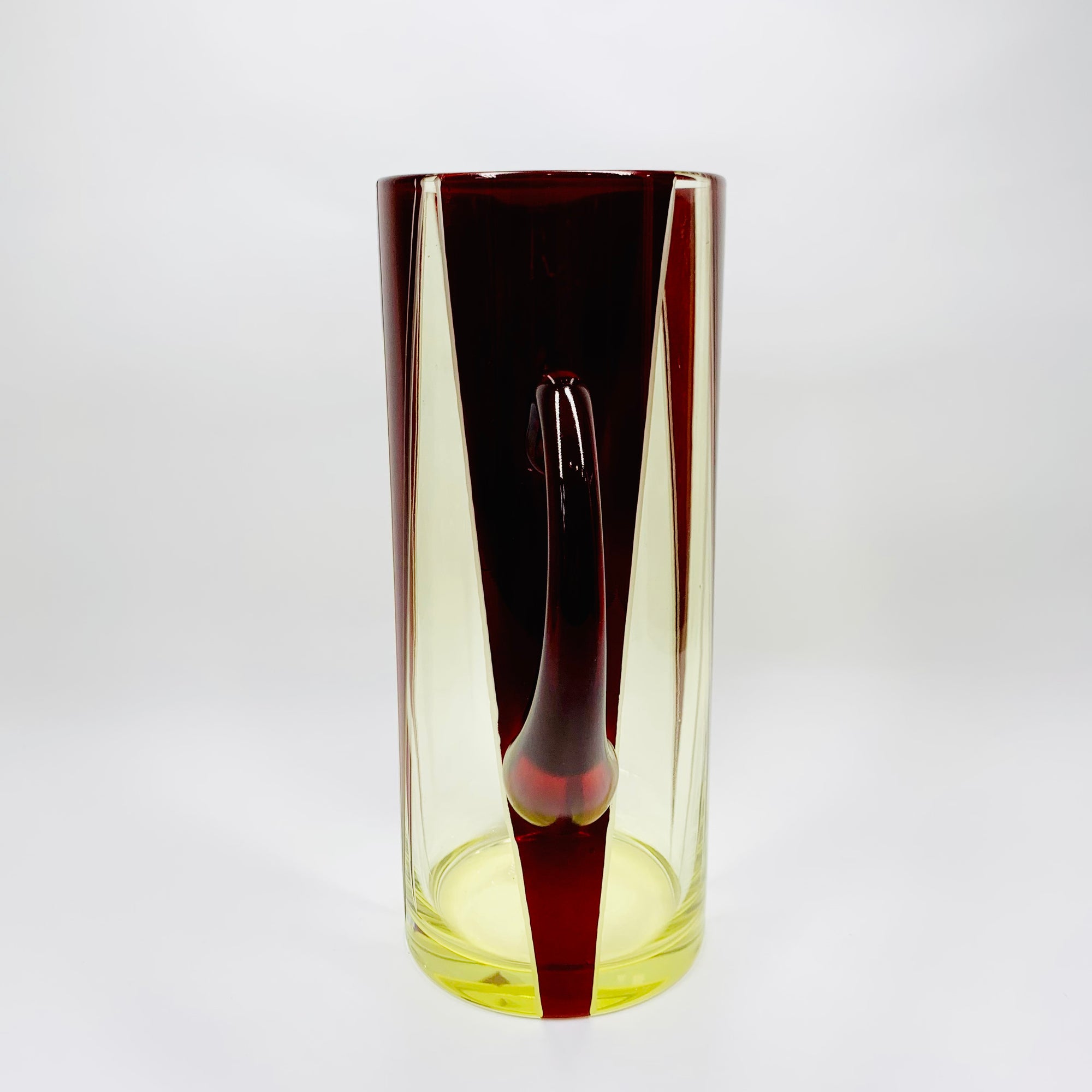 Extremely extremely rare antique Art Deco ruby enamel and citrine glass jug and matching wine glasses set by Karl Palda