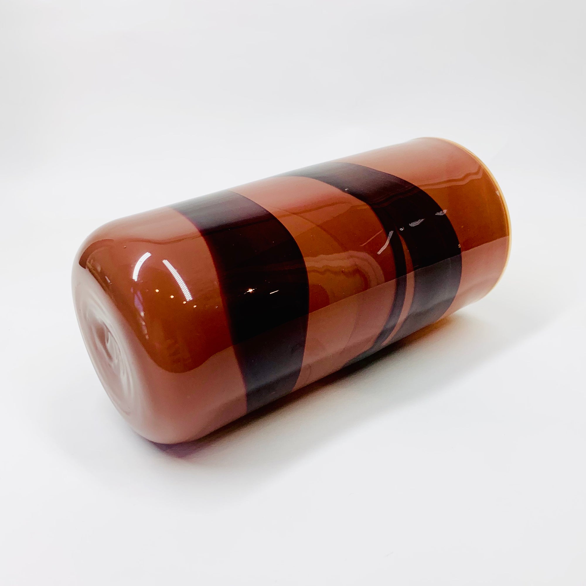 MCM mouth blown studio art glass tube vase