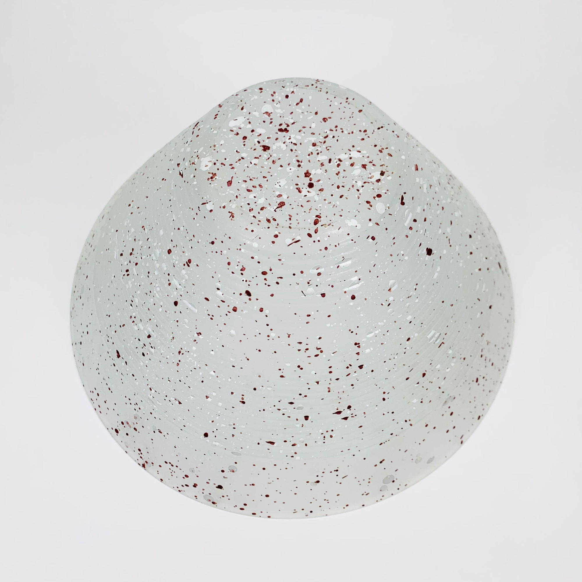 Vintage hand painted speckles satin glass salad bowl