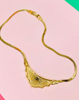 Extremely rare 1960s Anson American triple plated gold necklace with enamel pendant