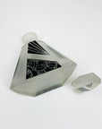 Extremely extremely rare antique Art Deco black enamel decanter satin glass set by Karl Palda