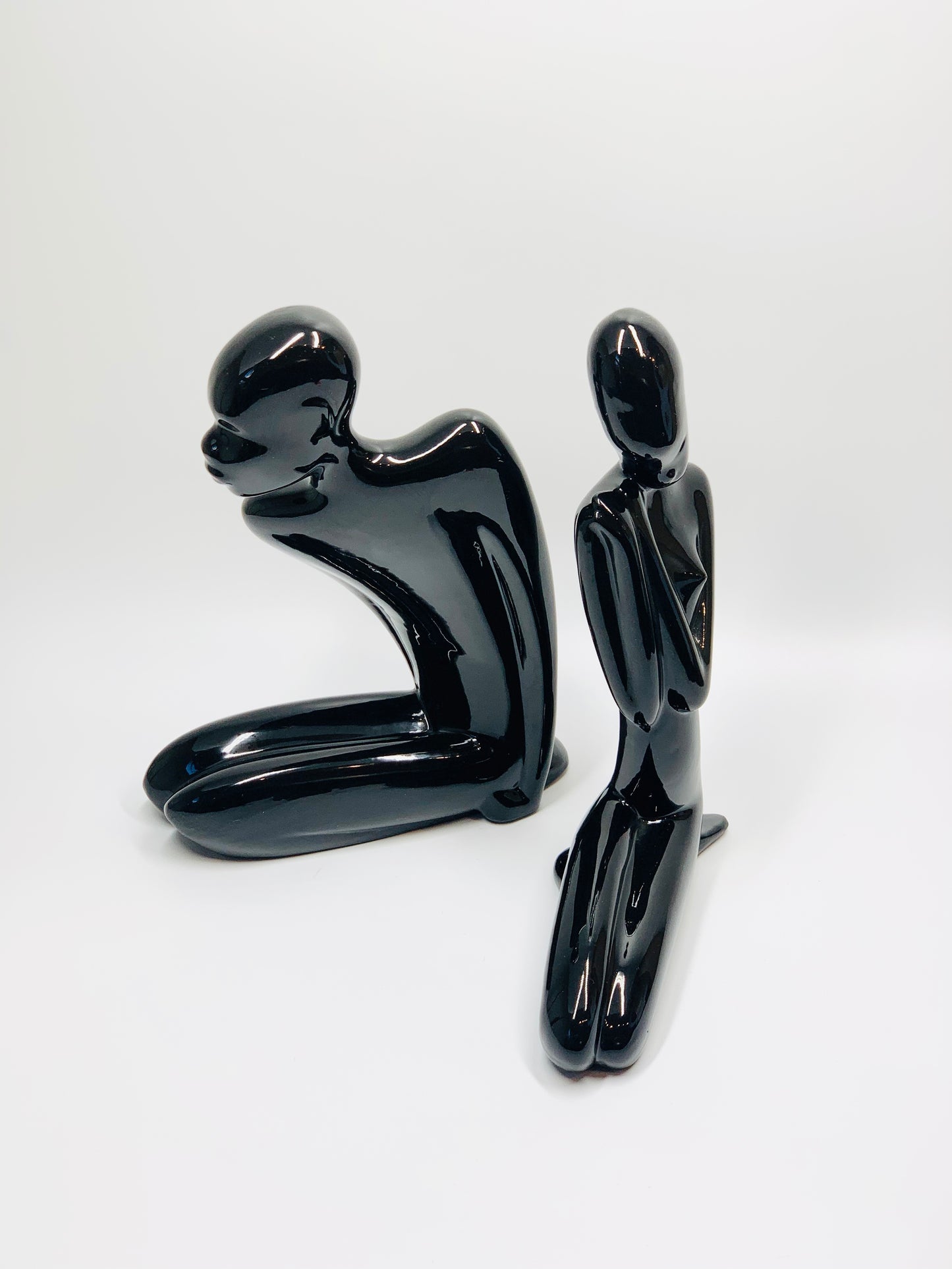 Midcentury black porcelain figurine