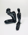 Midcentury black porcelain figurine
