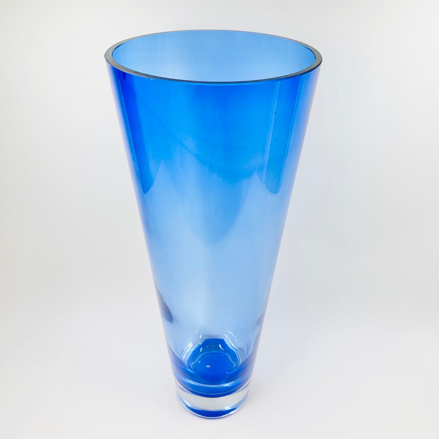 Very large Swedish blue sommerso glass vase