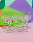 Vintage fine crystal footed liqueur glasses