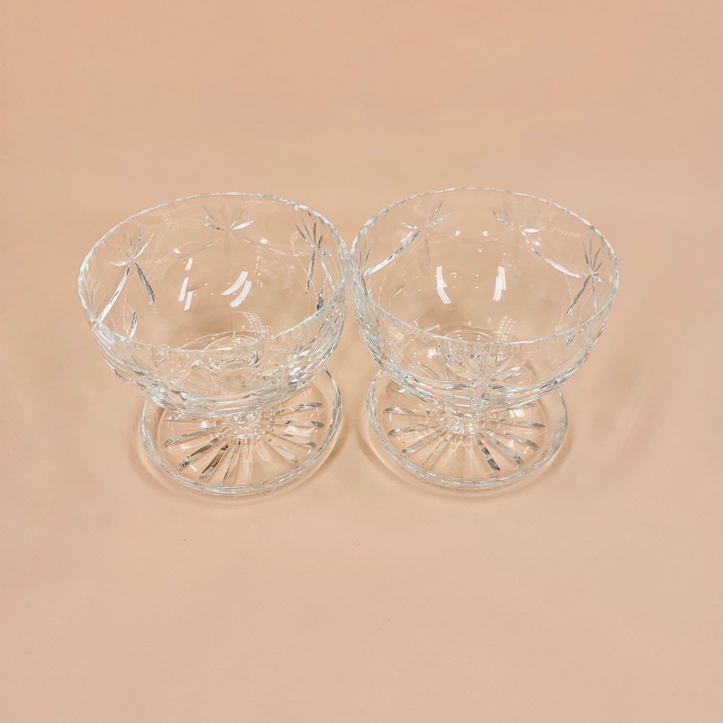 Rare antique Waterford cut crystal dessert bowls/coupe