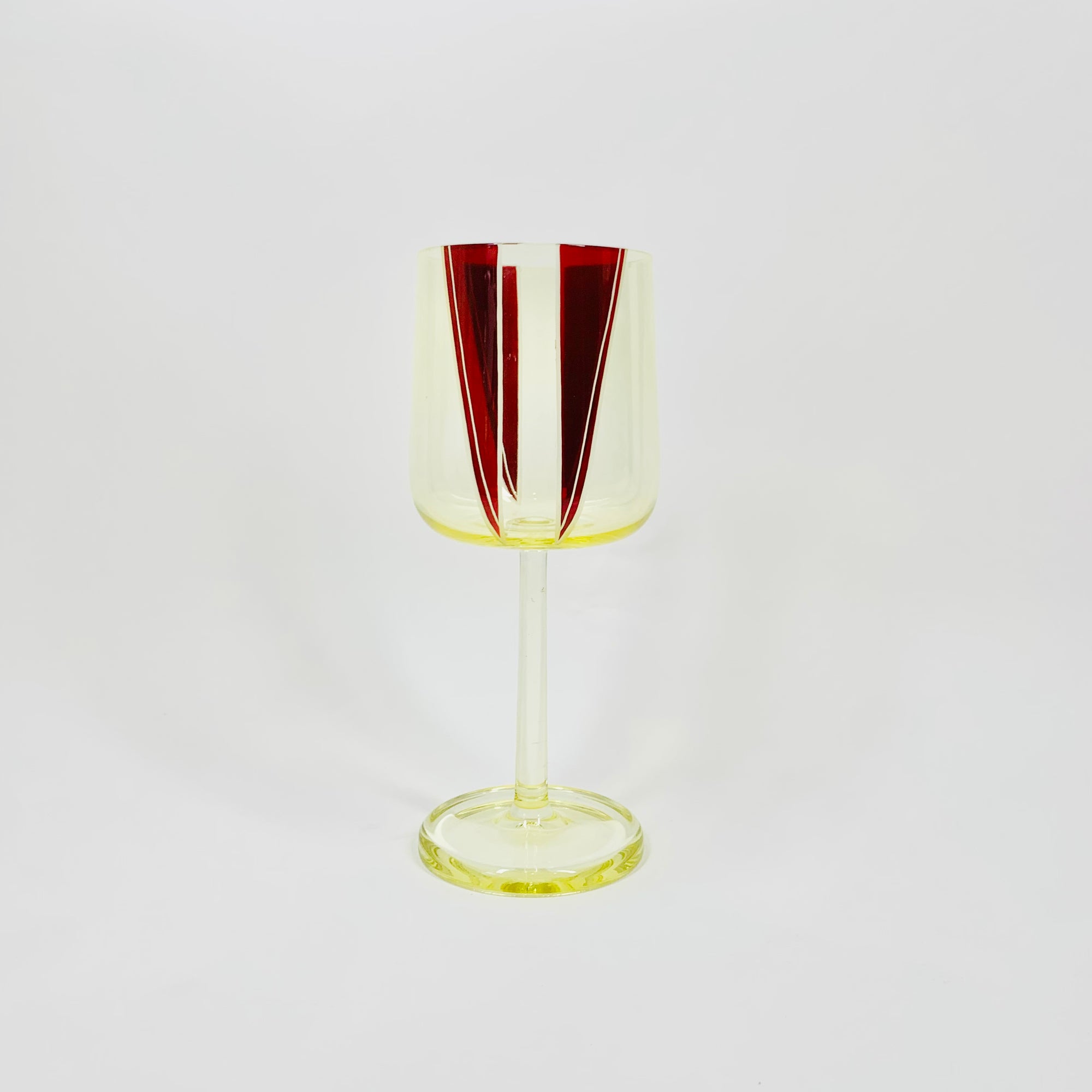 Extremely extremely rare antique Art Deco ruby enamel and citrine glass jug and matching wine glasses set by Karl Palda