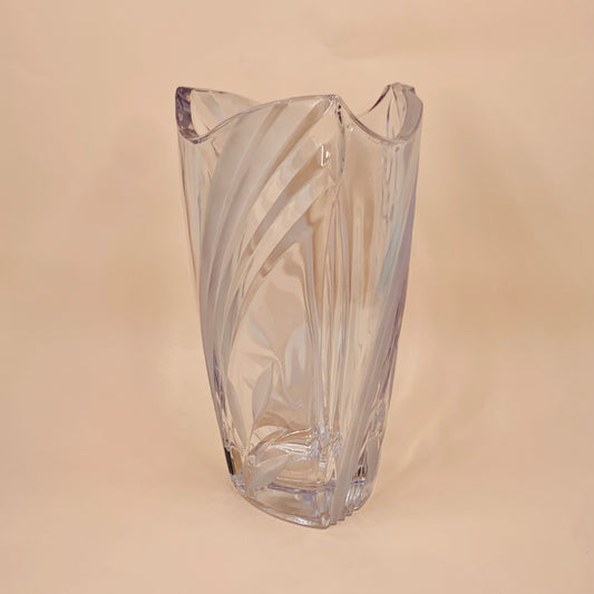 Large antique Bohemian cut glass vase