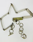 1980s MOSCHINO STAINLESS STEEL LOGO BAR BELT