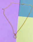 1970s Anson American triple plated gold necklace with solitaire pendant