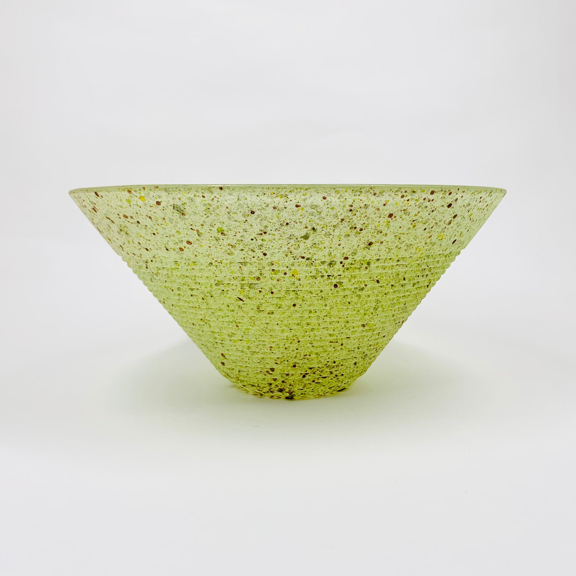 Vintage hand painted speckles satin glass salad bowl