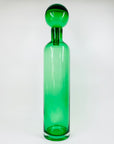 Rare mouth blown vintage Pols Potten green glass decanter bottle with matching stopper