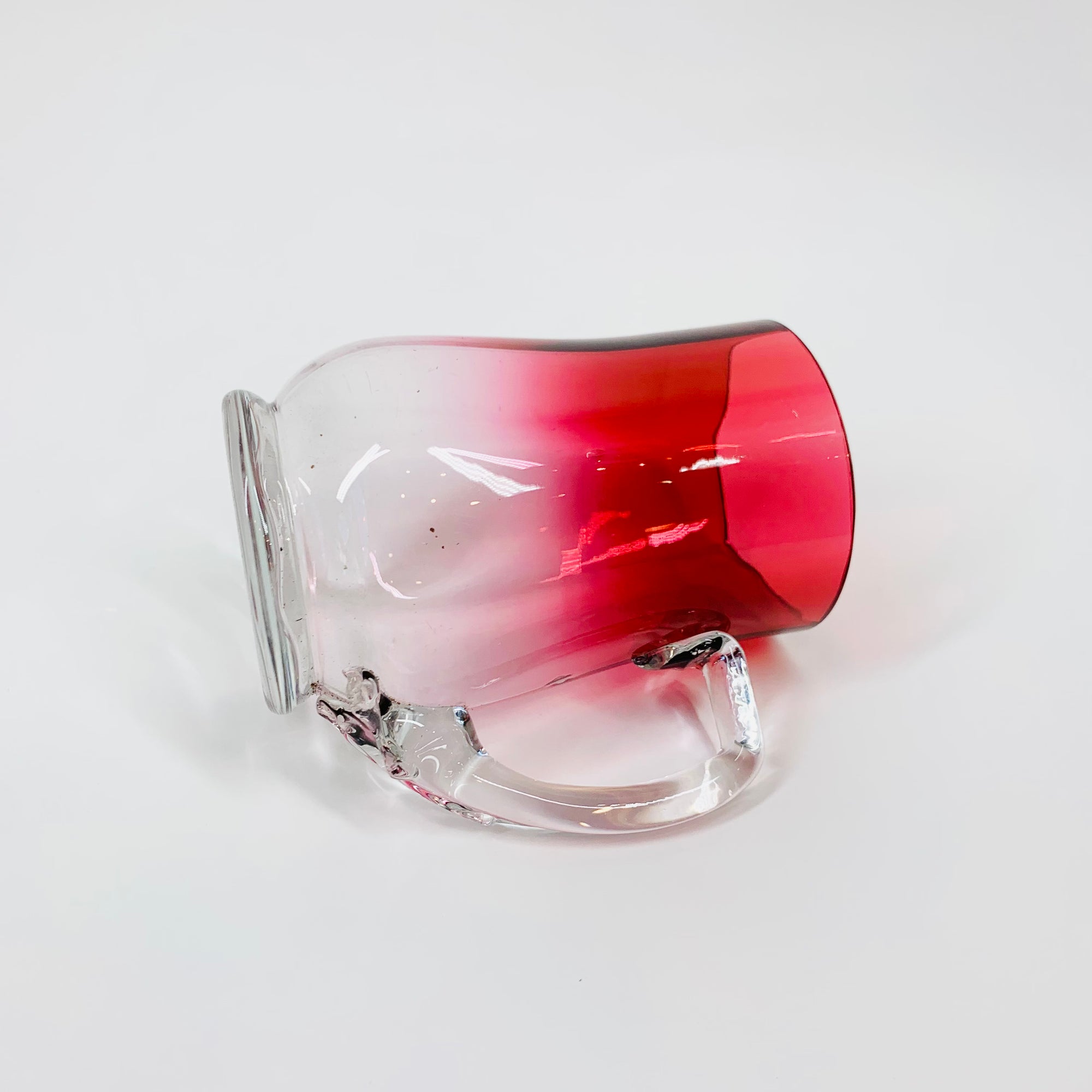Antique Victorian mouth blown cranberry glass mini jug