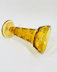 Antique Art Deco pressed amber glass footed vase