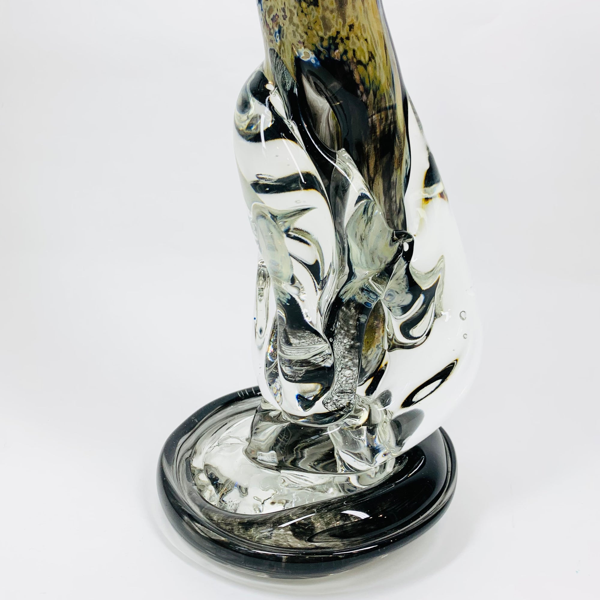 Vintage Murano abstract art glass sculpture of a dancer with aventurine
