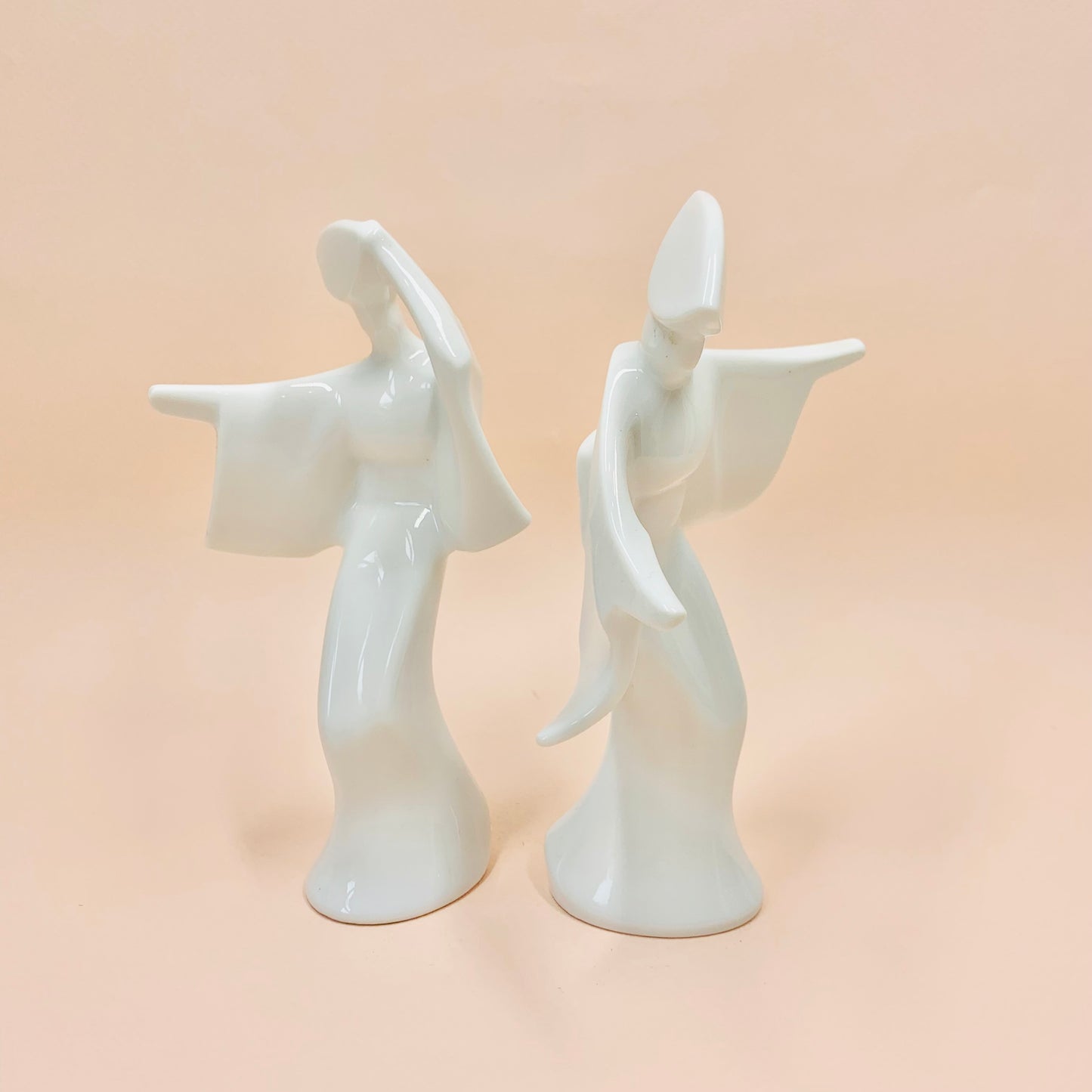 Rare Midcentury white porcelain geisha figurine