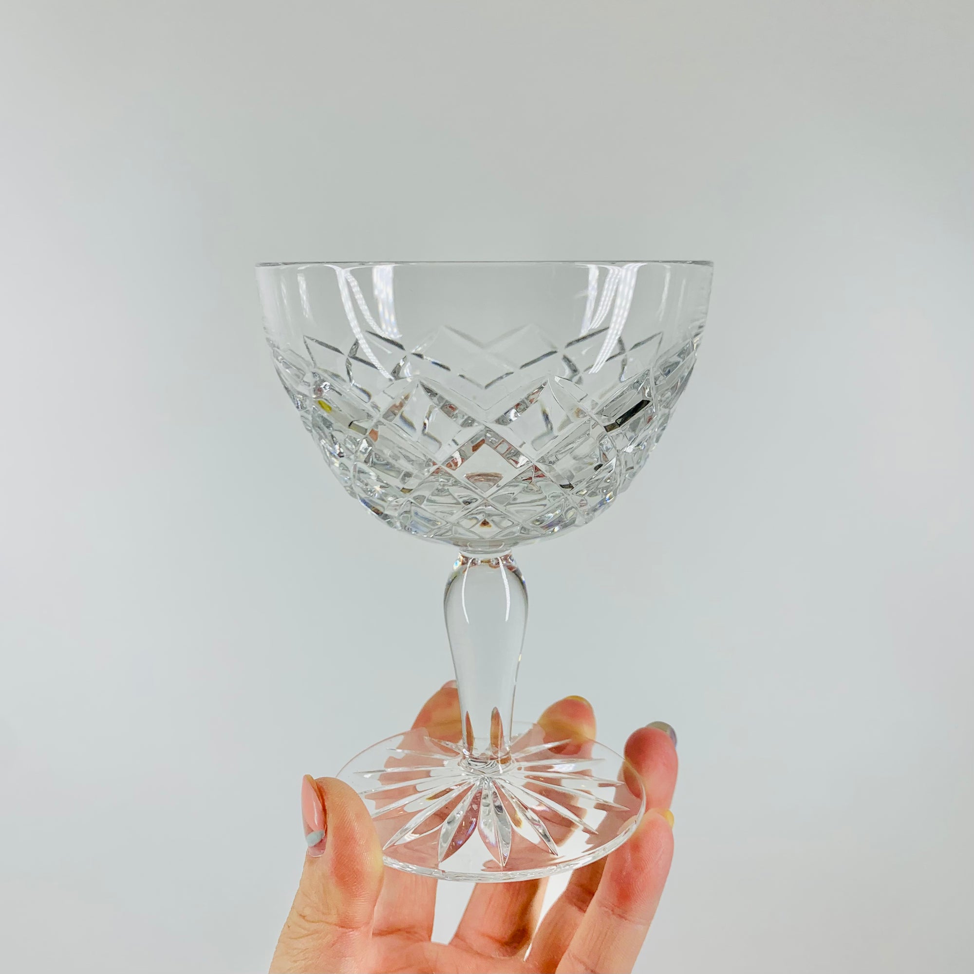 Antique cut crystal coupe diamond pattern