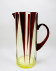 Extremely extremely rare antique Art Deco ruby enamel and citrine glass jug and matching wine glasses set by Karl Palda
