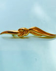 1970s French plated scarf ribbon brooch