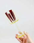 Extremely extremely rare antique Art Deco ruby enamel and citrine glass jug and matching wine glasses set by Karl Palda
