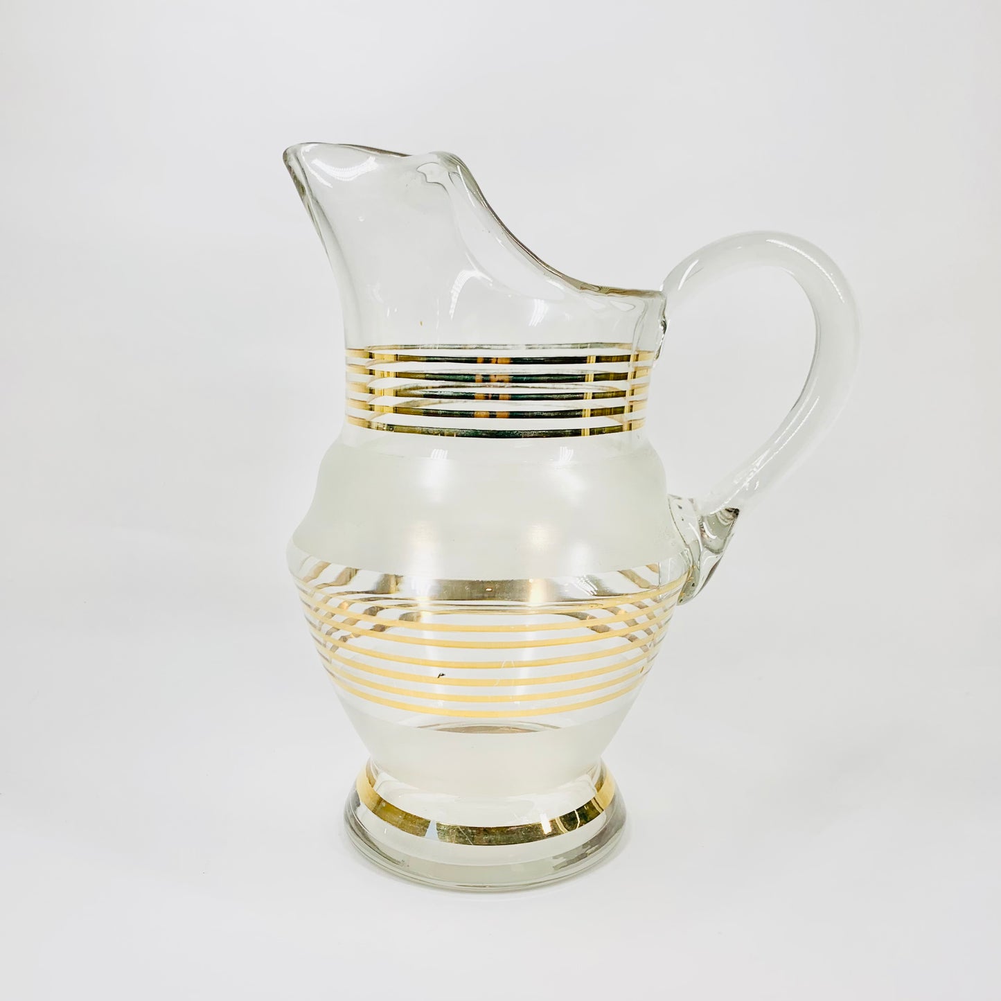 MCM frosted glass jug with gold gilding