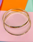 Vintage hammered brass tri-tone round bangle
