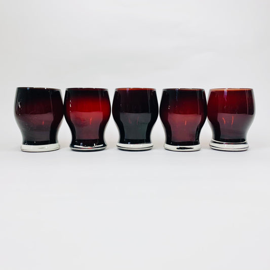 MCM Scandinavian cased red glass tumblers