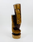 Midcentury Balinese hand carved lacquered abstract wood sculpture