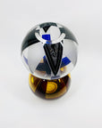 Antique Art Deco ruby enamel globe citrine glass posy vase by Karl Palda