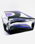 Antique Art Deco purple and black enamel glass vase by Karl Palda