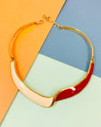 Extremely rare 1970s Barcs white & red enamel necklace