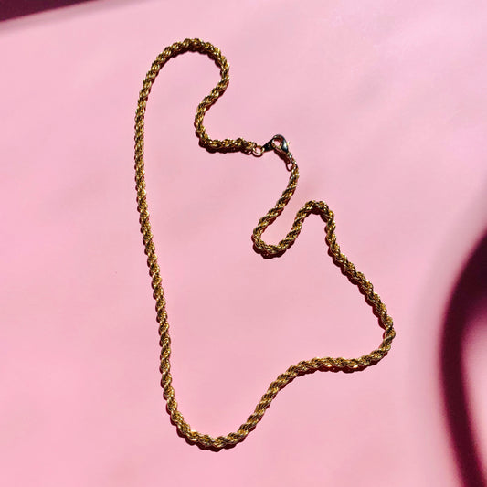 1970s Oroton triple plated thick rope links gold chain