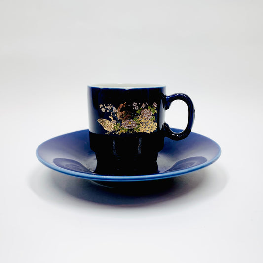Vintage Japanese KBD Kutani  porcelain mini tea cup and matching saucer