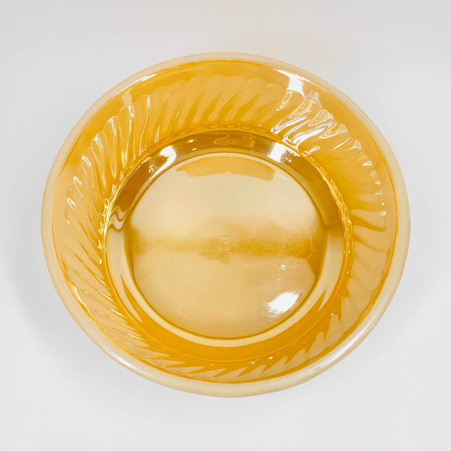 Rare Crisa peach lustreware glass serveware