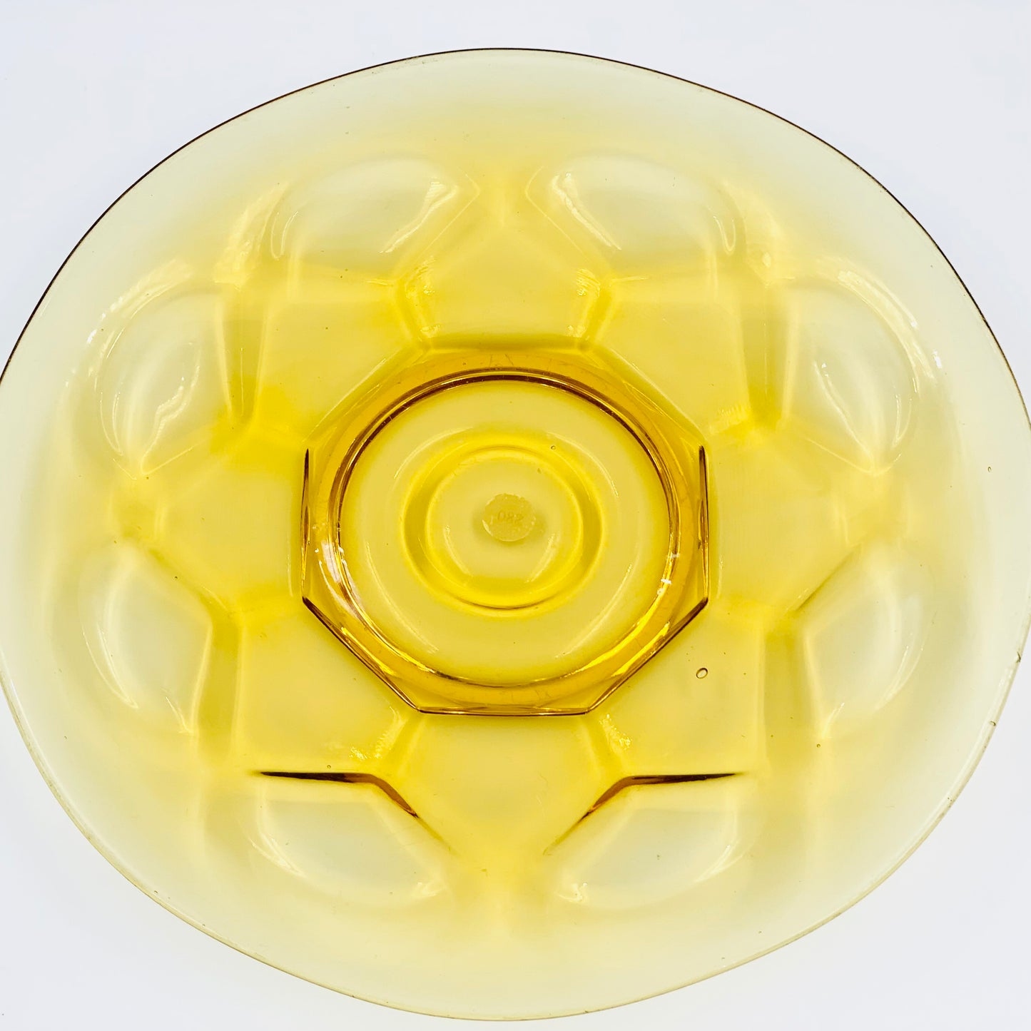Art Deco amber glass serving platter