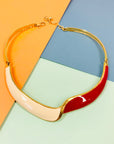Extremely rare 1970s Barcs white & red enamel necklace