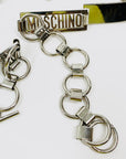 1980s MOSCHINO STAINLESS STEEL LOGO BAR BELT