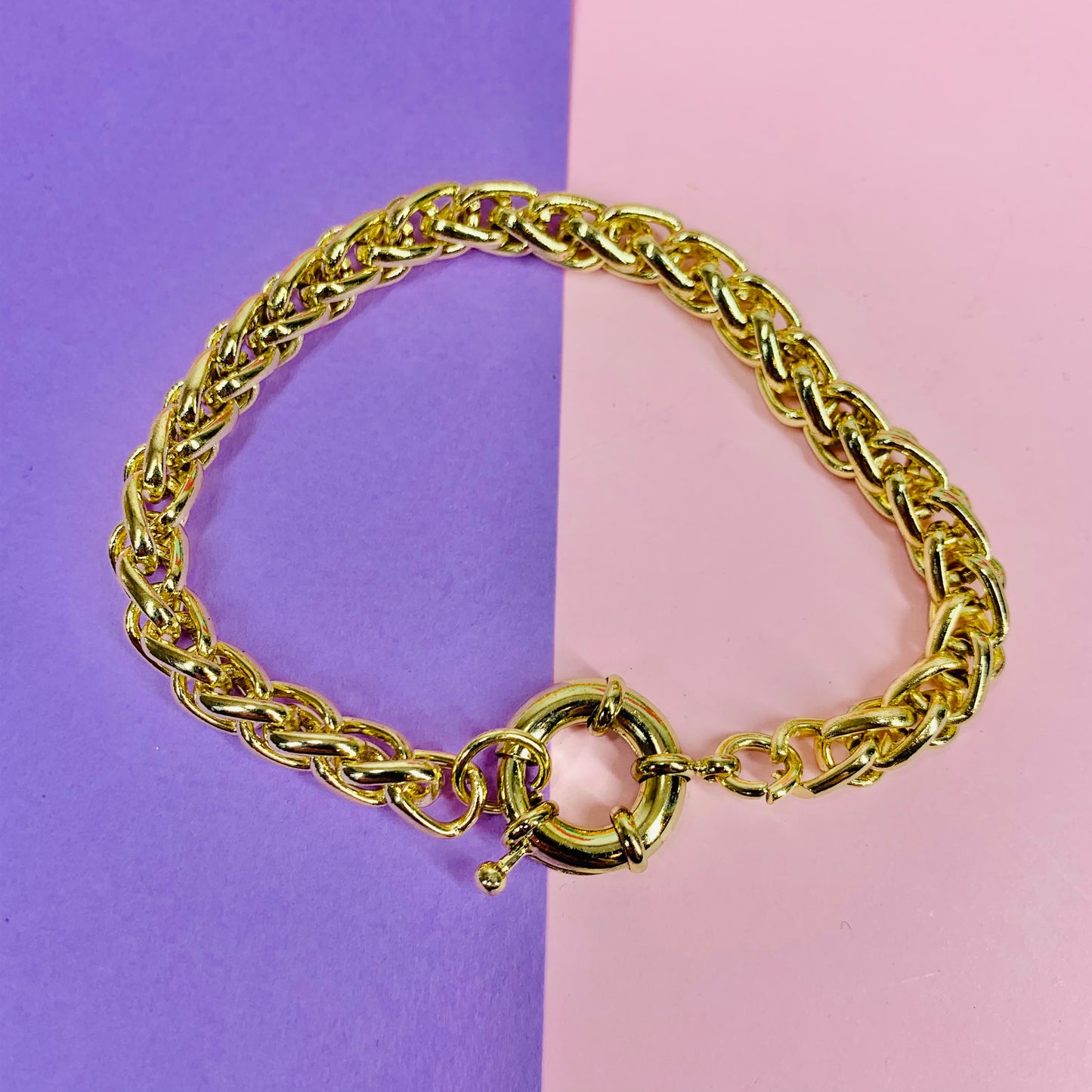 Vintage 18K gold plated belcher bracelet