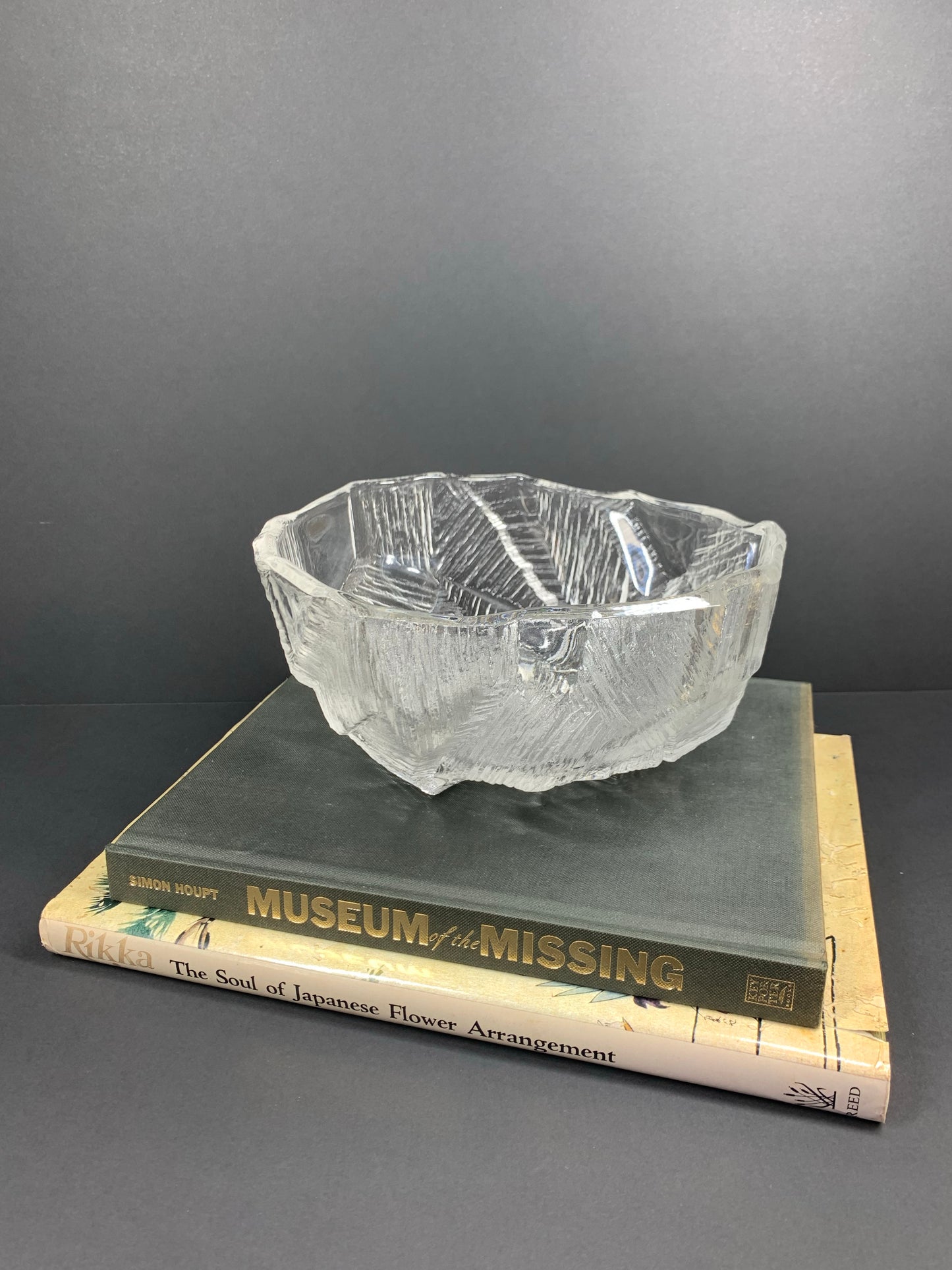 MCM Scandinavian sculptural ice glass fruit/salad bowl