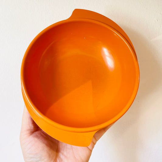 Space Age orange Ornamin Ware picnic bowls