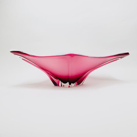 Extremely rare MCM Japanese cased pink sommerso glass bowl