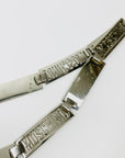 1980s MOSCHINO STAINLESS STEEL LOGO BAR BELT