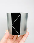 Extremely extremely rare antique Art Deco black enamel decanter satin glass set by Karl Palda